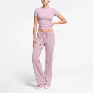 NWT SKIMS Cotton Jersey Straight Leg Pants in Dusk